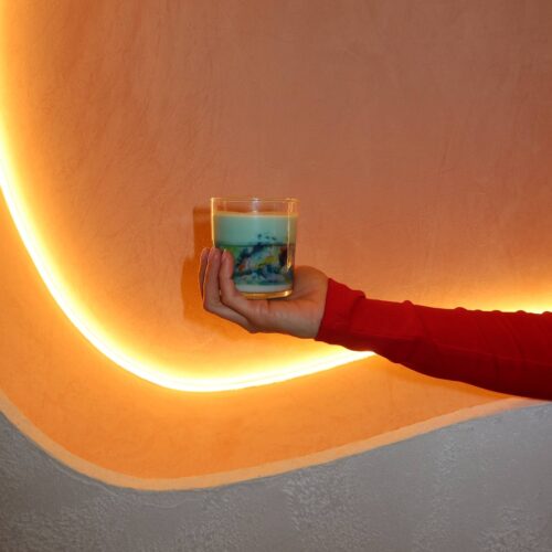 Curso de velas con efecto marmoleado